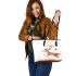 Beautiful deer autumn leaves flying leather totee bag