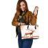 Beautiful deer autumn leaves flying leather totee bag