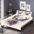 Beautiful deer head watercolor splatter bedding set