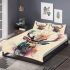 Beautiful deer head watercolor splatter bedding set