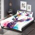 Beautiful deer portrait watercolor splatter bedding set