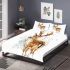 Beautiful deer watercolor splashes of paint bedding set