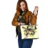 Beautiful dragonfly swirling colors leather tote bag
