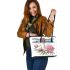 Beautiful elegant colorful dragonfly with pink peonies leather Chic Stylish Tote Bag & Women Totes: Perfect Gift for Girlfriend | Crossbody, Purse, Handbag