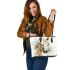 Beautiful horse portrait leather tote bag