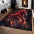 Beautiful red horse with long mane area rugs carpet