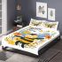 Bee holding yellow and orange wildflowers bedding set