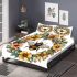Bee in the center surrounded by flowers bedding set
