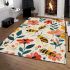 Bees and blooming flowers area rugs carpet