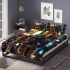 Bengal cat in cybernetic enhancements bedding set