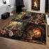 Bengal cat in different seasons area rugs carpet