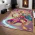 Bengal cat in magical girl transformations area rugs carpet