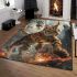 Bengal cat in mythical beast battles area rugs carpet