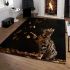 Bengal cat in playful interactions area rugs carpet