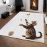 Bengal cat in playful interactions area rugs carpet