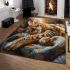 Bengal cat in relaxing moments area rugs carpet