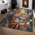 Bengal cat in romantic scenarios area rugs carpet