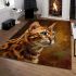 Bengal cat with distinctive features area rugs carpet