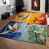 Birds in flight a seasonal journey area rugs carpet