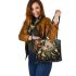 Birds with dream catcher leather tote bag