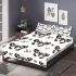 Black and white butterfly pattern with pink accents bedding set
