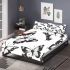 Black and white butterfly pattern with pink accents bedding set