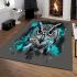 Black and white owl area rugs carpet