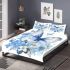 Blue butterfly and blue flowers bedding set