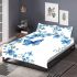 Blue butterfly and blue flowers bedding set