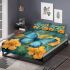 Blue butterfly on sunflower in field of flowers bedding set