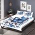 Blue butterfly with white flowers around bedding set