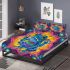 Blue frog with rainbow stripes on his body bedding set