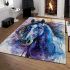 Blue horse with long hair area rugs carpet