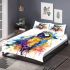 Blue macaw in the style of abstract watercolor bedding set