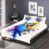 Blue macaw in the style of abstract watercolor bedding set