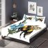 Bumblebee holding a blue forgetmenot flower bedding set