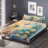 Butterflies daisies and peacock feathers bedding set