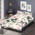 Butterflies pattern pastel pink blush beige grey charcoal bedding set