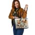 Butterflies with dream catcher leather tote bag