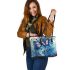 Butterfly and dream catchers leather tote bag