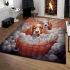 Canine daydreams a basket a rainbow and two friends area rugs carpet