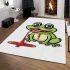 Cartoon cute frog spitting out red liquid area rugs carpet