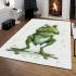 Cartoon drawing of an angry frog standing on its hind legs area rugs carpet