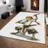 Cartoon drawing of an anthropomorphic frog samurai area rugs carpet