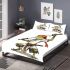 Cartoon drawing of an anthropomorphic frog samurai bedding set