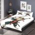 Cartoon drawing of an anthropomorphic frog samurai bedding set