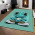 Cartoon frog character wearing sneakers area rugs carpet