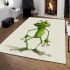 Cartoon frog standing on its hind legs area rugs carpet