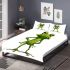 Cartoon frog standing on its hind legs bedding set