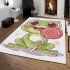 Cartoon frog sticking its tongue out in a cute area rugs carpet